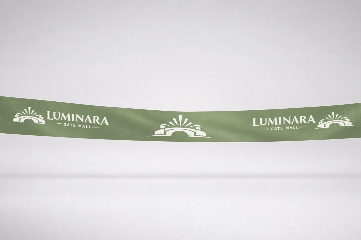 Sūnu zaļa inaugurācijas lente no ECO satīna ar apdruku no JM Band®.