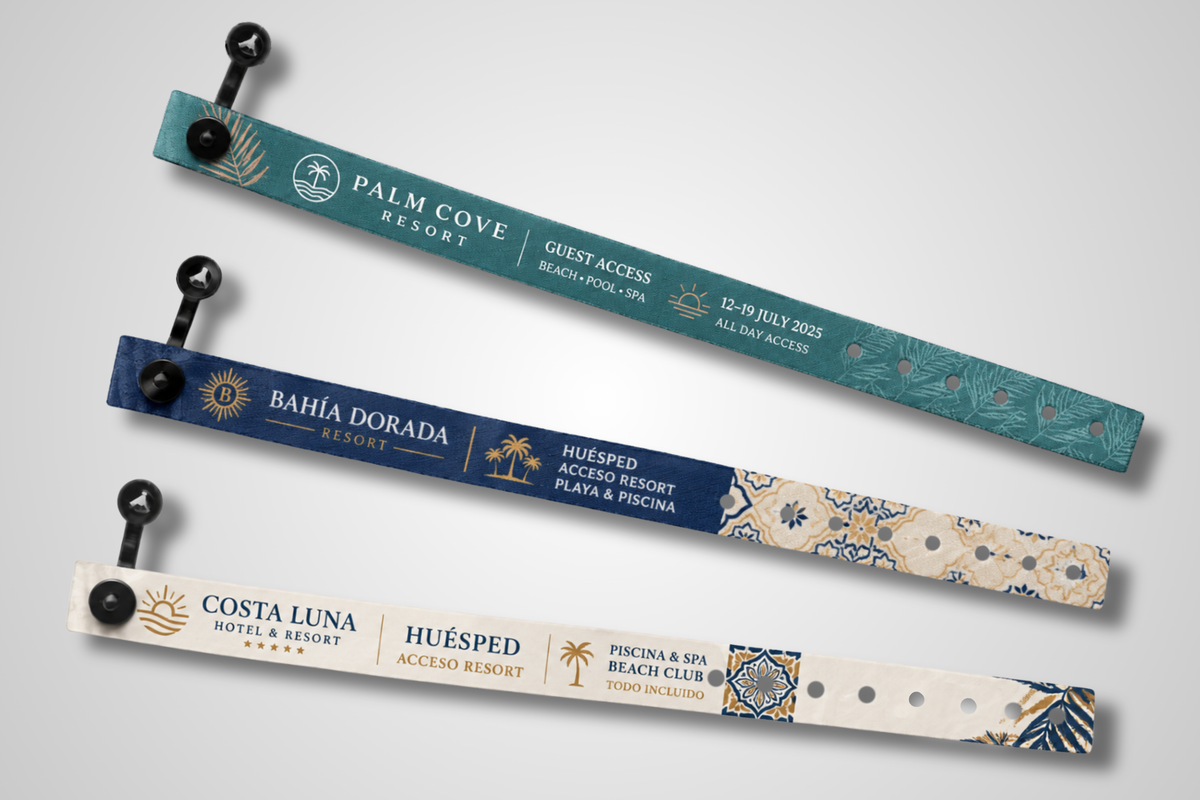 Custom festival wristbands with button lock | Buy now from JM Band®