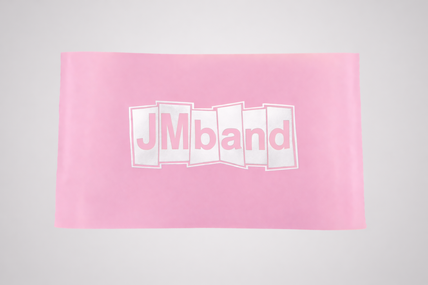 JM Band® baltas termopārneses folijas drukas piemērs.