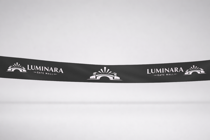Melna eko-satīna inaugurācijas lente ar apdruku no JM Band®.