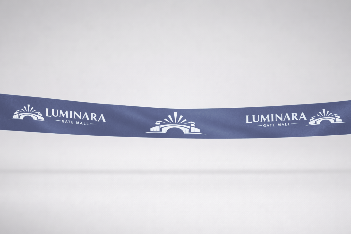 Zila inaugurācijas lente no ECO satīna ar apdruku no JM Band®.