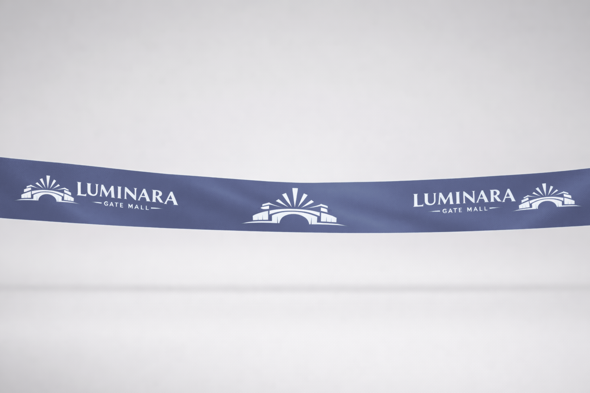 Zila inaugurācijas lente no ECO satīna ar apdruku no JM Band®.