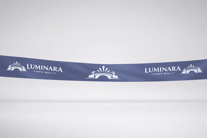 Zila inaugurācijas lente no ECO satīna ar apdruku no JM Band®.