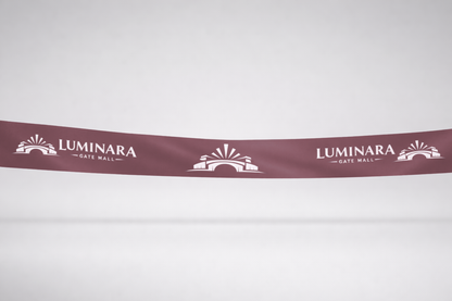 Bordo ECO satīna inaugurācijas lente ar apdruku no JM Band®.