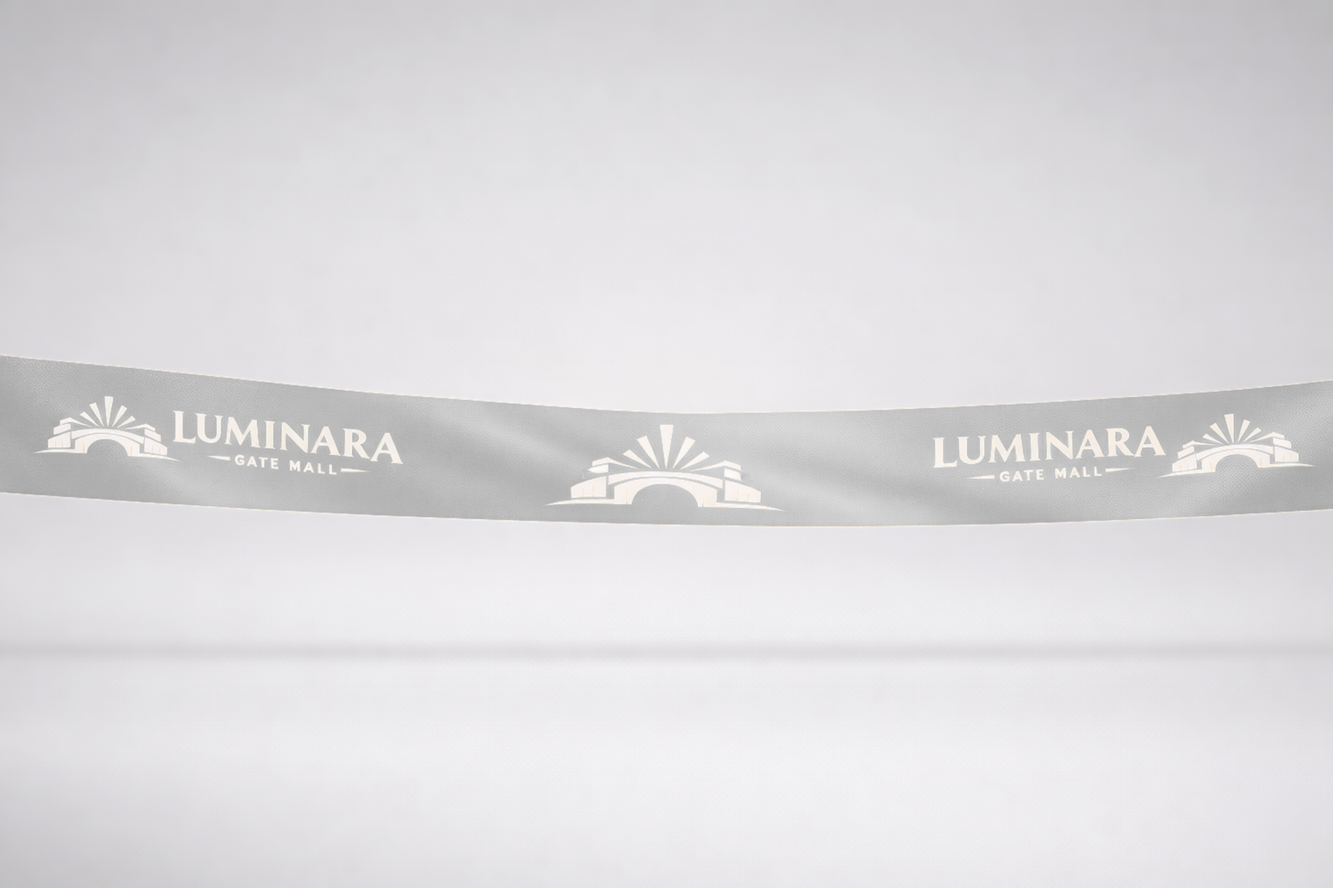 Pelēka ECO satīna inaugurācijas lente ar apdruku no JM Band®.