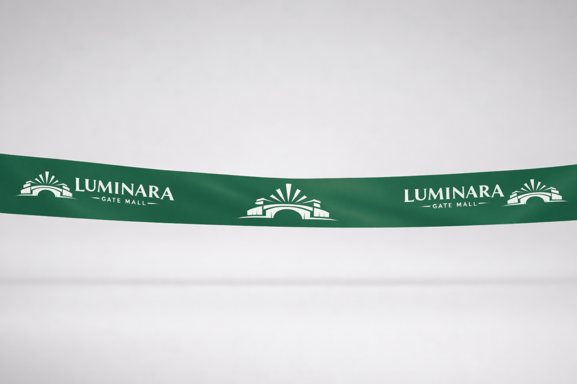 Zaļa ECO satīna inaugurācijas lente ar apdruku no JM Band®.