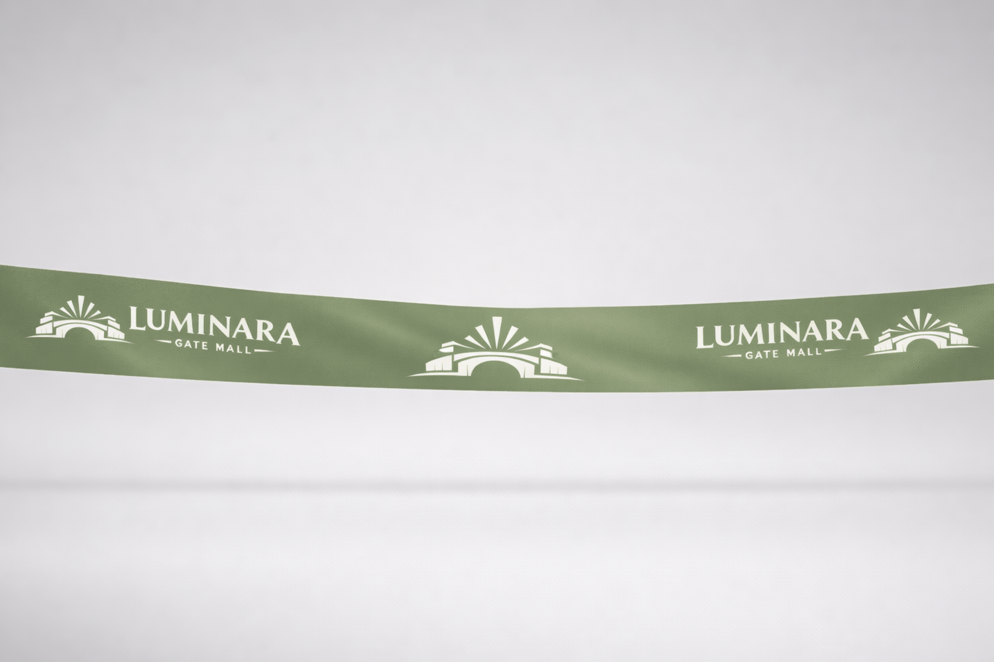 Sūnu zaļa inaugurācijas lente no ECO satīna ar apdruku no JM Band®.