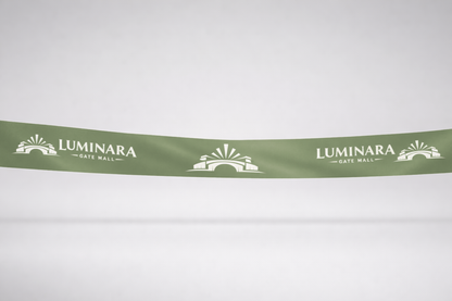 Sūnu zaļa inaugurācijas lente no ECO satīna ar apdruku no JM Band®.