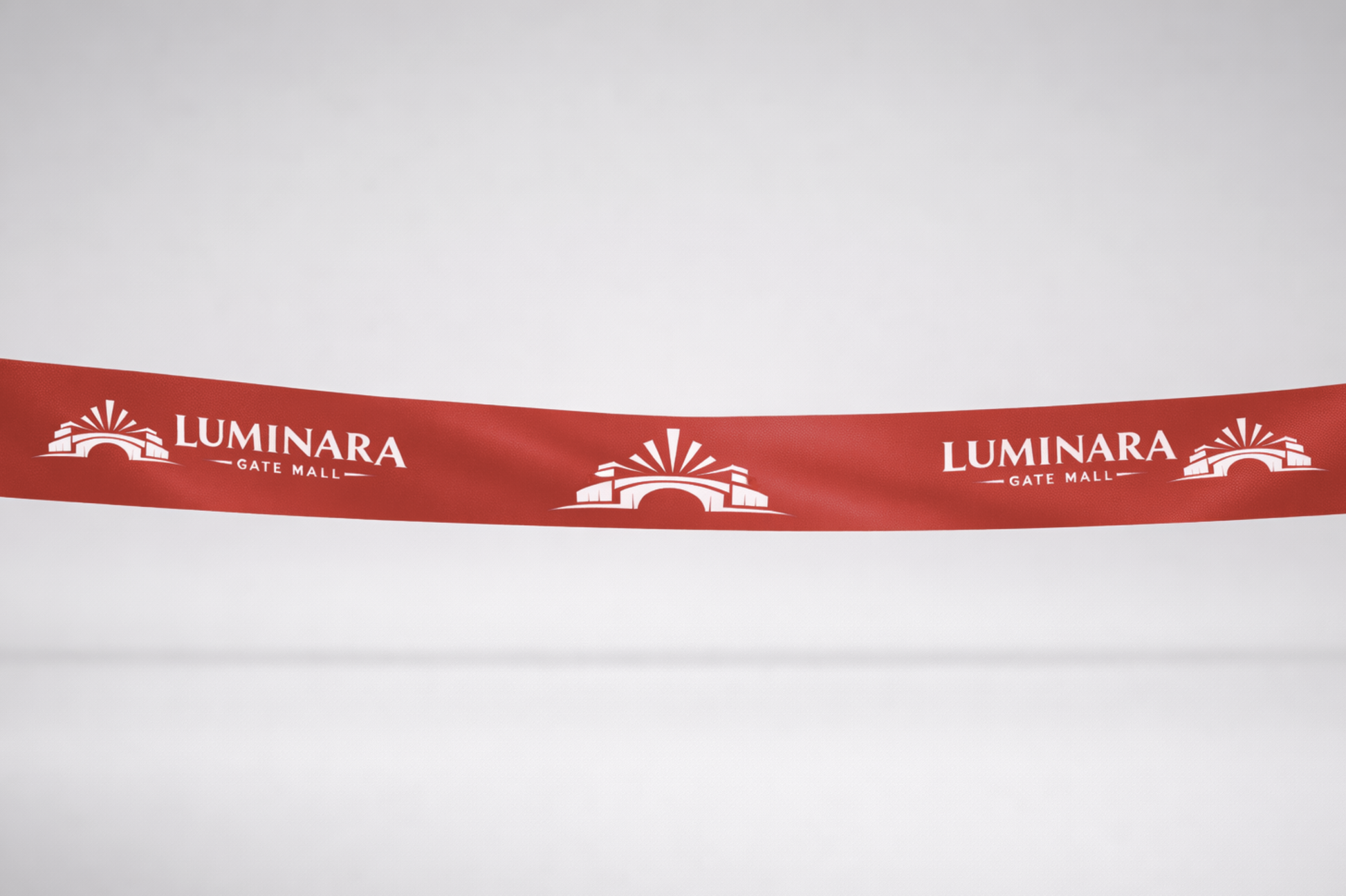 Sarkana ECO satīna inaugurācijas lente ar apdruku no JM Band®.