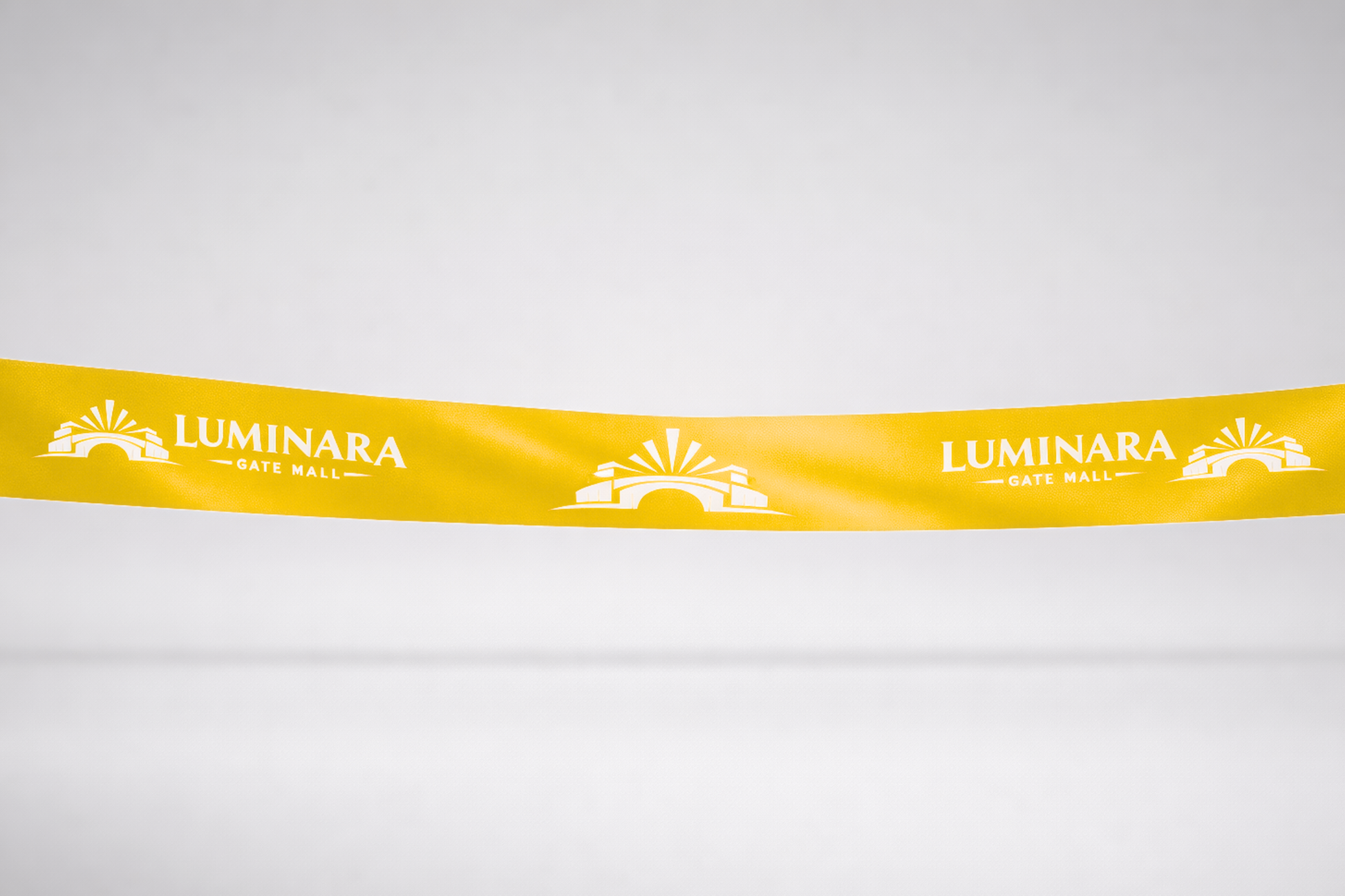 Dzeltena ECO satīna inaugurācijas lente ar apdruku no JM Band®.