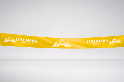 Dzeltena ECO satīna inaugurācijas lente ar apdruku no JM Band®.