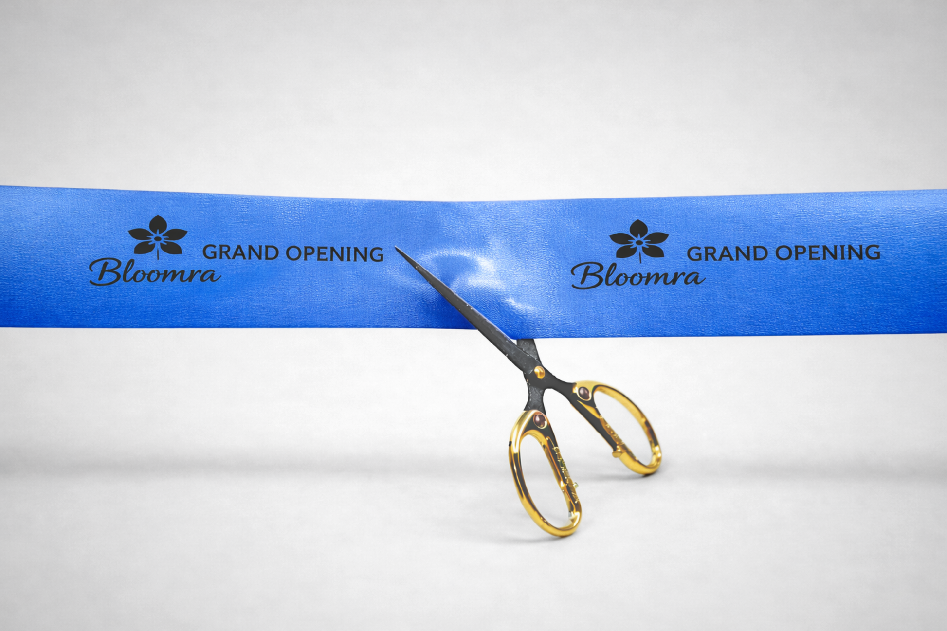 Zila inaugurācijas lente ar pielāgotu apdruku no JM Band®.