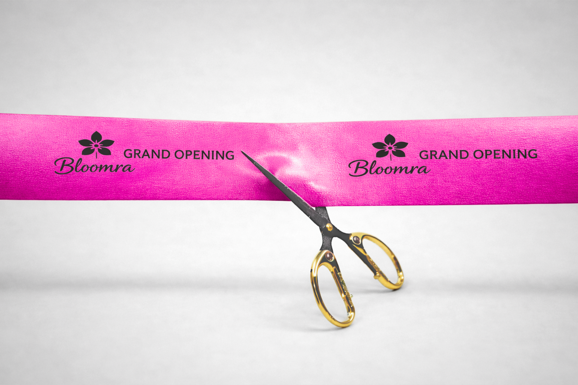 Rozā inaugurācijas lente ar pielāgotu apdruku no JM Band®.