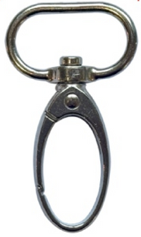 Lobster claw hook attachment for secure fastening.