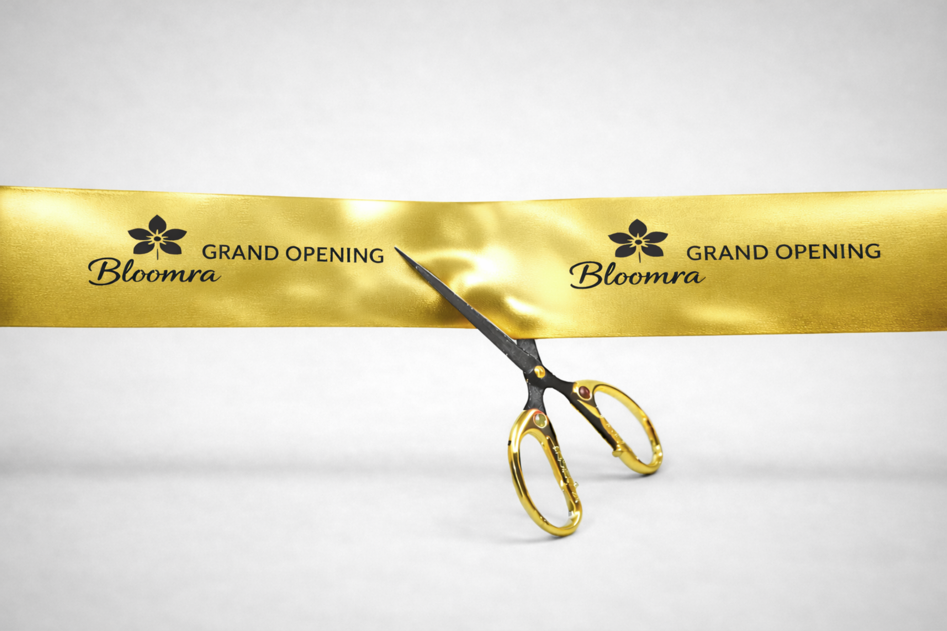 Metāliski zelta inaugurācijas lente ar apdruku no JM Band®.