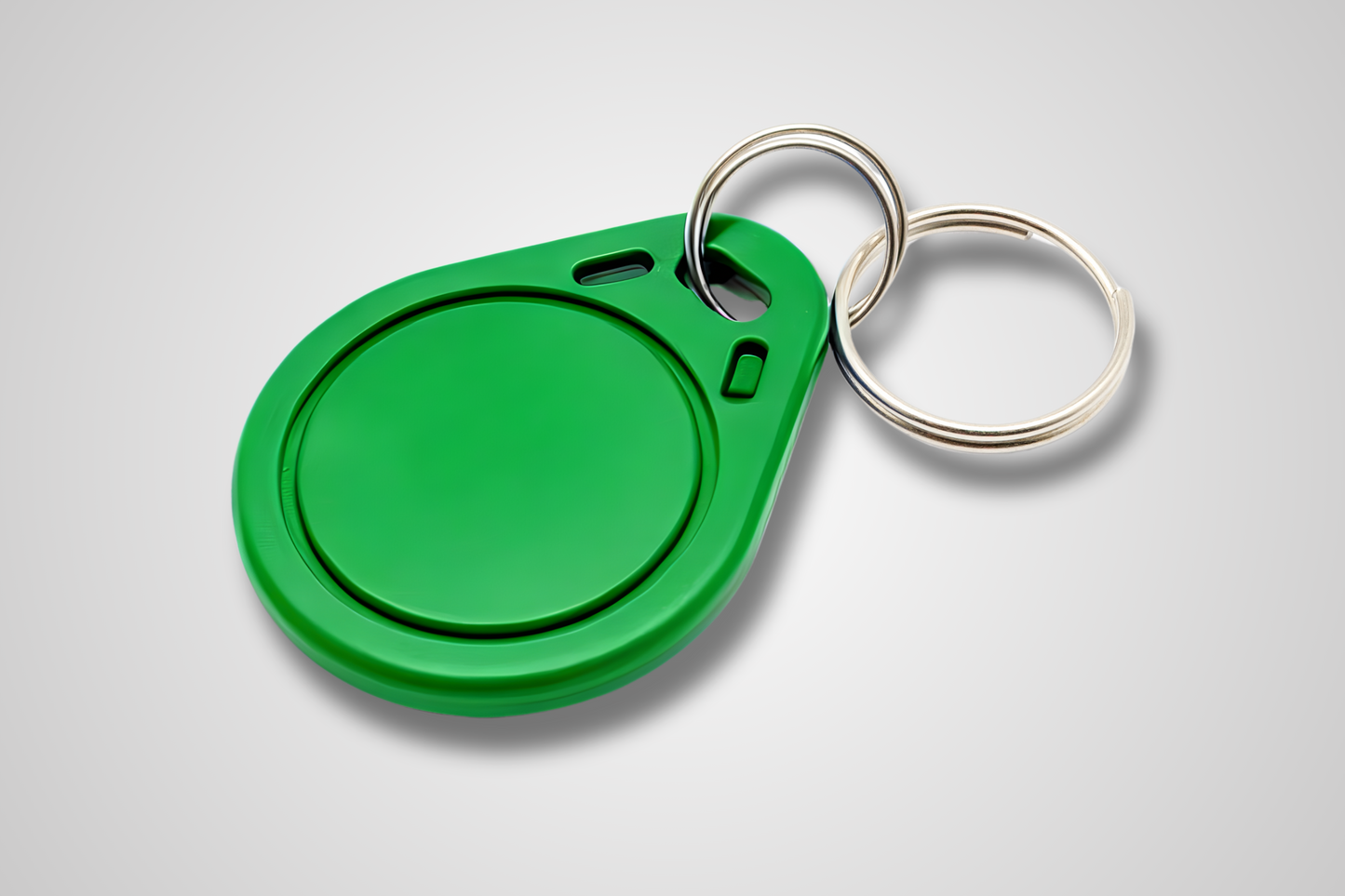 JM Band® NFC atslēgu piekariņa fotoattēls. Iegādājieties RFID zaļā krāsā šeit.