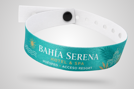 15mm wide Printed festival wristbands with button lock | JM Band®