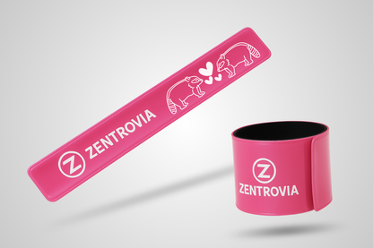 JM Band® apdrukātu iepļaukāšanas aproču fotoattēls. Iegādājieties vinila aproces 2,5 x 23 cm izmērā šeit.