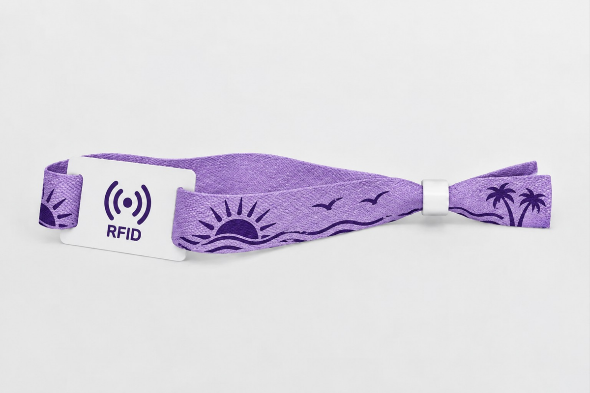 RFID bambusa auduma aproces ar apdruku