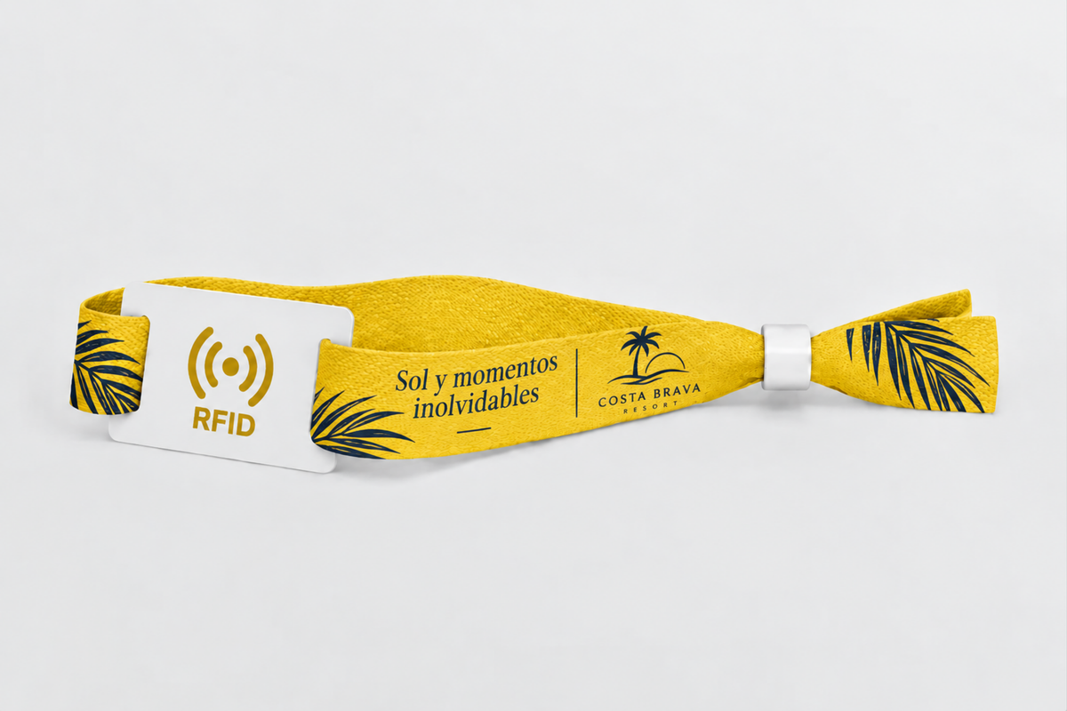 RFID bambusa auduma aproces ar apdruku