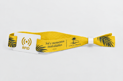 RFID bambusa auduma aproces ar apdruku