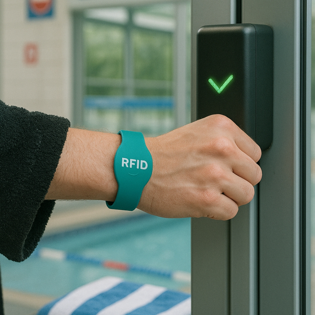 JM Band® RFID silikona aproču ar Fudan FM 1108 fotoattēls. Iegādājieties 18 mm silikona aproces šeit.