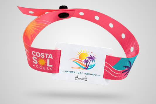 RFID festival wristbands with print and a button lock