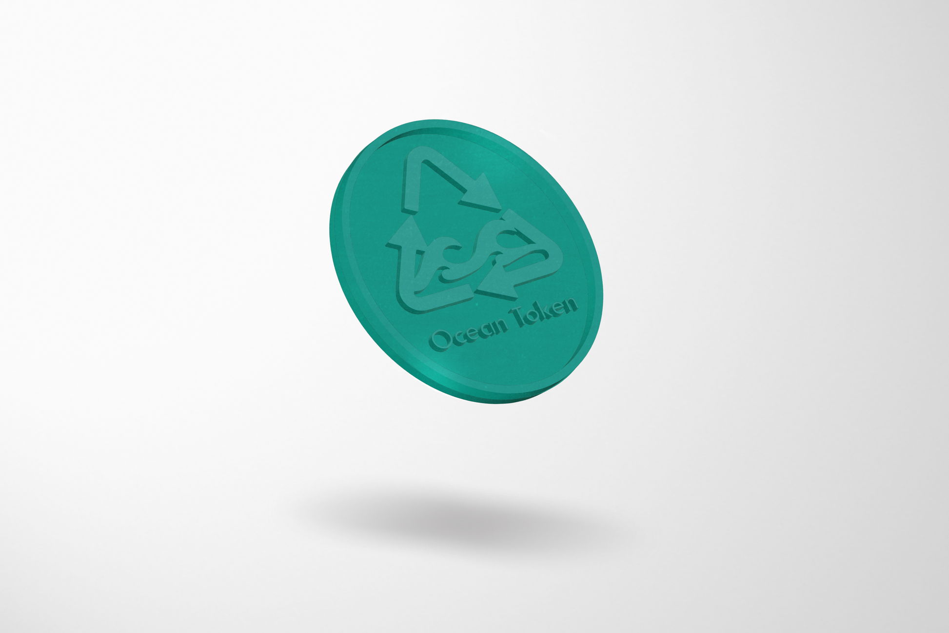 JM Band® pārstrādātu okeāna plastmasas žetonu fotoattēls. Iegādājieties 23,3 mm (1 €) žetonus šeit.