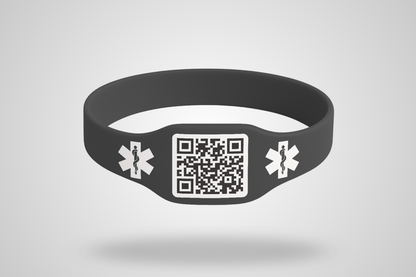 JM Band® silikona aproču fotoattēls ar QR kodu. Iegādājieties 6 mm silikona aproces šeit.