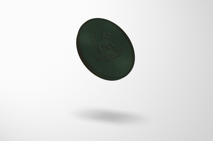 JM Band® reljefo plastmasas žetonu fotoattēls. Iegādājieties 25 mm žetonus šeit.