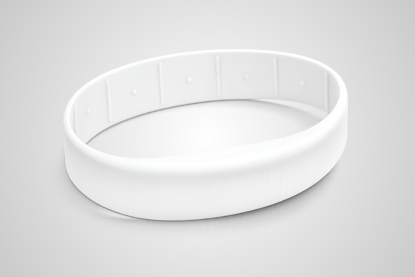 Balta silikona aproce no JM Band® ar apdruku un RFID