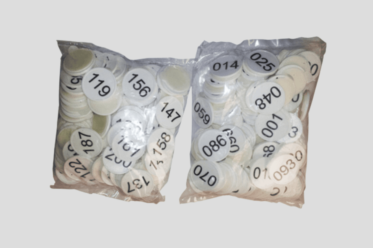 Pašlīmējoši plastmasas garderobes numuri 100 gab. aksesuāri JM Band®