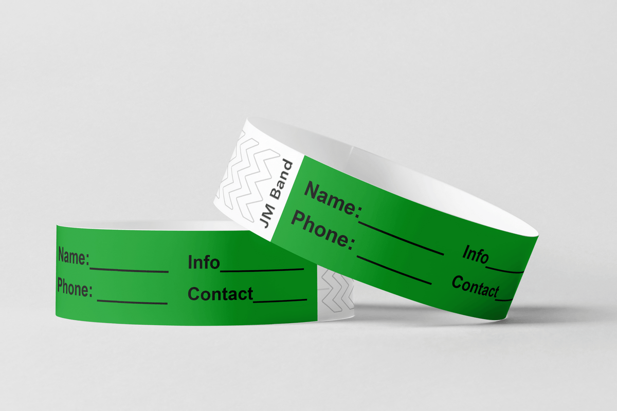 ID papīra aproces Papīra aproces JM Band® 10 tumši zaļas