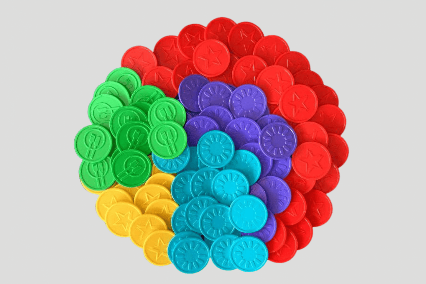 Reljefas plastmasas žetoni noliktavā JM Band® žetoni